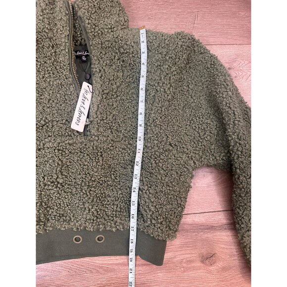 for love and lemons Sherpa Cropped Pullover Quarter Zip NWT XS - Picture 8 of 10